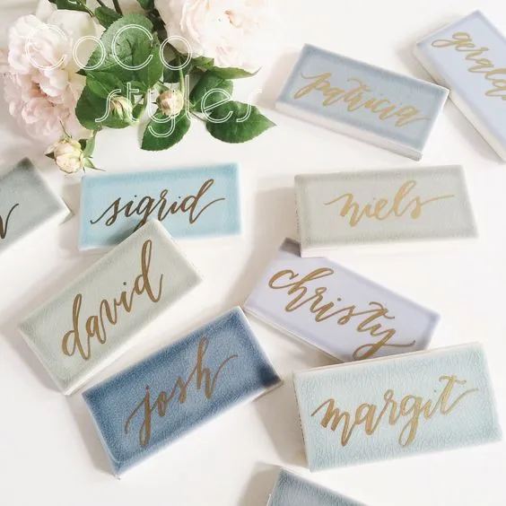 Cocostyles на заказ Изысканная нерегулярная плитка с ручной записью имени карты для