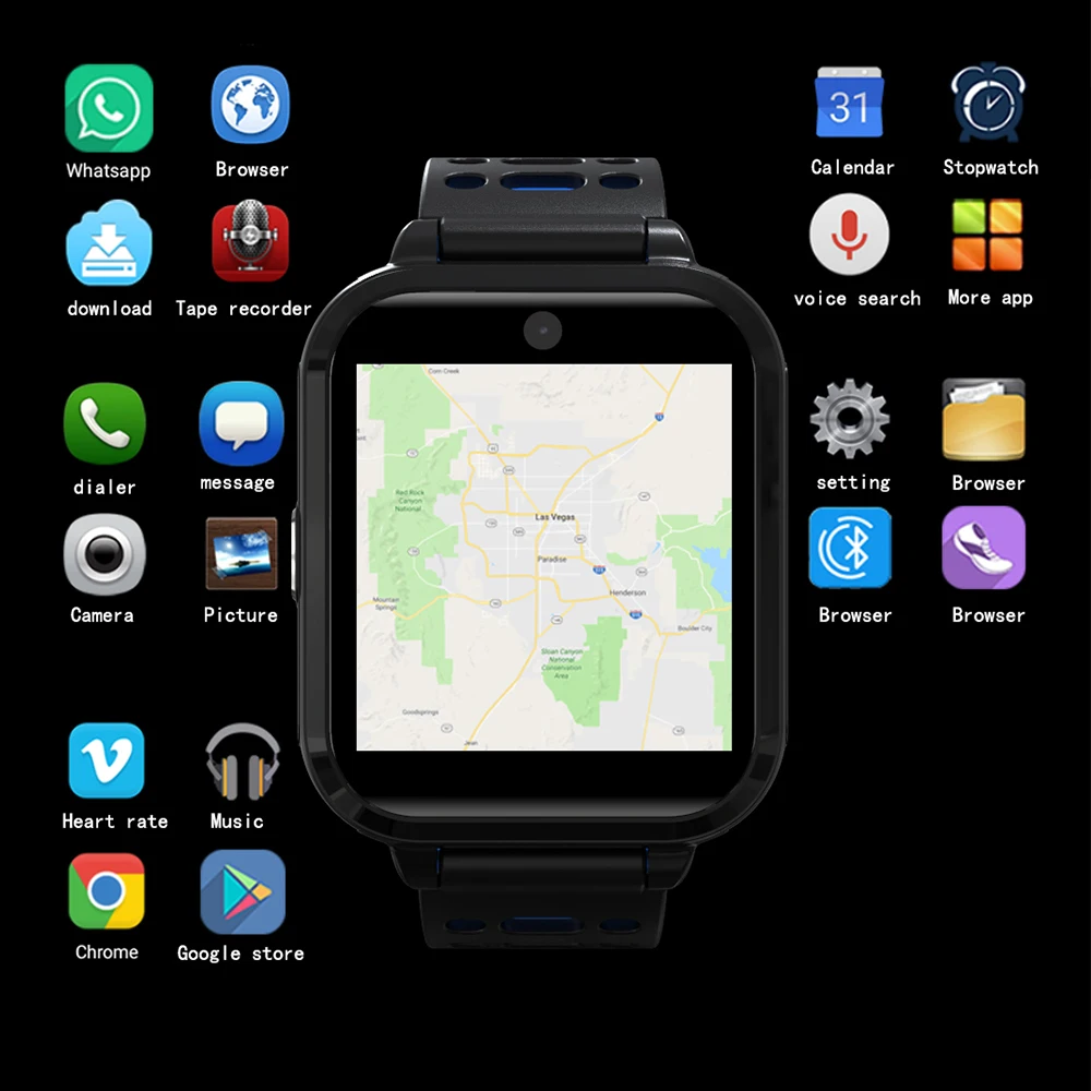 4G Смарт часы телефон Android 1 ГБ/8 ГБ Bluetooth водонепроницаемый трекер сердечного ритма