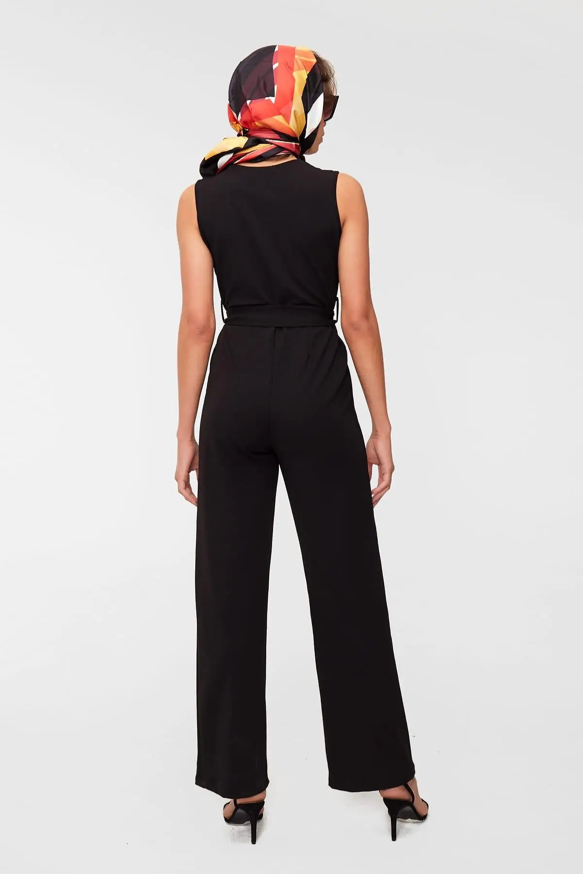 Gethit женский черный двойной воротник до груди с поясом Комбинезон 19Y021064| |