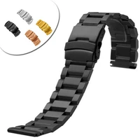 18mm 22mm 24mm stainless steel watch band strap bracelet watchband wristband folding clasp with safety black silver gold
