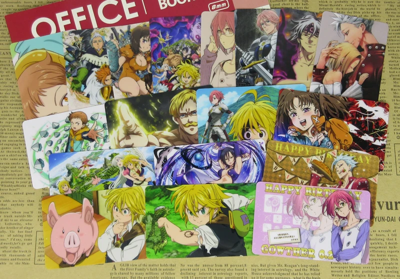35 шт., наклейки с героями Seven Deadly sinds, s, японская фантазия, аниме, Nanatsu, no Taizai, Meliodas, Ban King, Escanor, Hawk, карточная наклейка