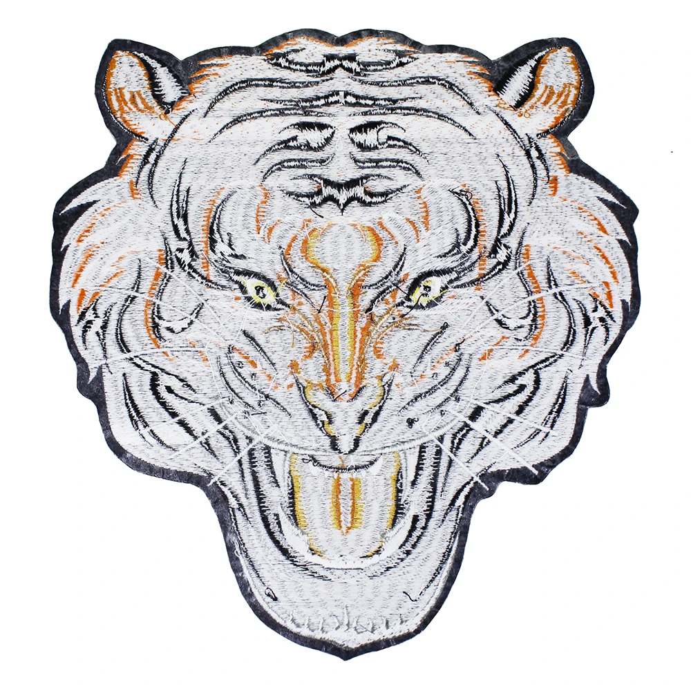 10 шт. Вышивка головы тигра нашивка утюгом значок мотив аппликация для одежды