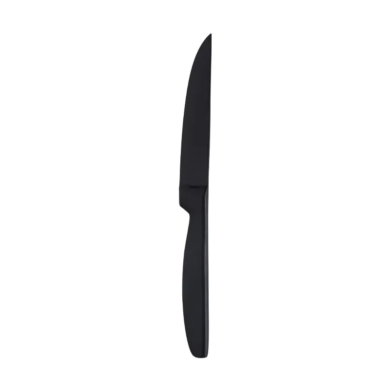 Black-4PCS 4 шт., Радужный нож для фруктов из нержавеющей стали, набор острых столовых ножей, столовые приборы для ресторана, столовый нож, золотые ножи для стейка, набор посуды - Цвет: Black-4PCS