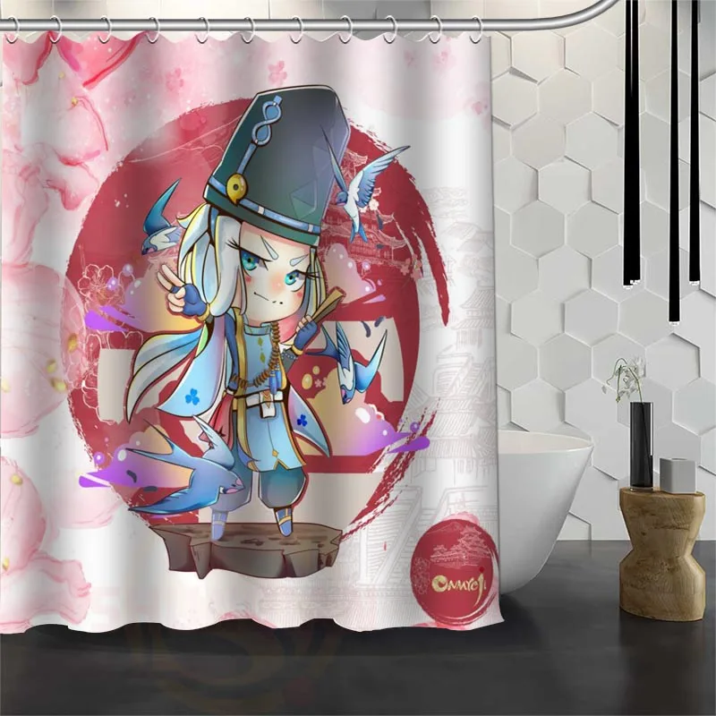 Пользовательская Водонепроницаемая занавеска для душа Onmyoji ванной комнаты из