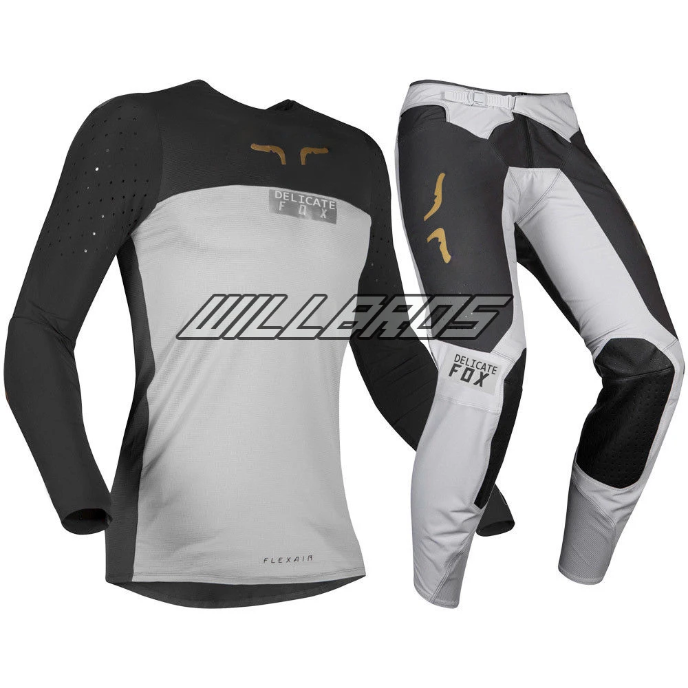 Мотокросс Flexair Racewear Royl пламя Красная Трикотажная Одежда для взрослых брюки комбо для мотокросса внедорожный велосипед гоночный набор передач
