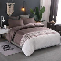 bohemia style duvet cover plain color pattern retro style 23pcs duvet cover sets soft polyester bed linen flat pillowcase