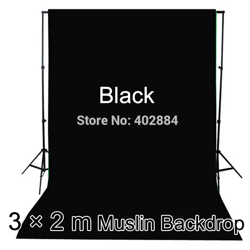 Фон для фотостудии 3x2 м черный из чистого хлопка | Электроника