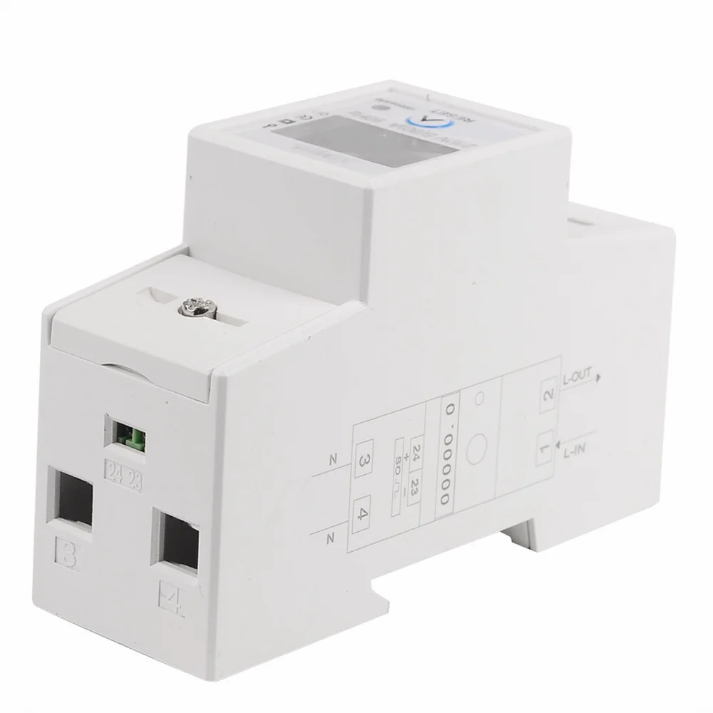 Din-рейка 5-80A 230V AC 50Hz однофазный ваттметр Потребляемая мощность ватт счетчик электроэнергии кВт-ч с функцией сброса