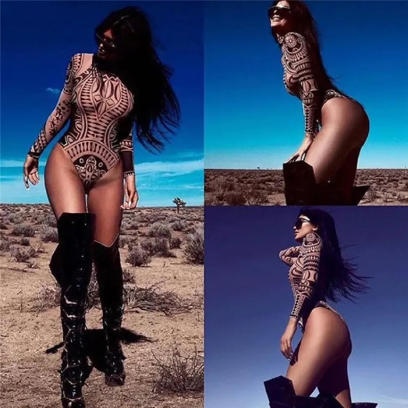 Женские Боди с длинным рукавом модные комбинезоны высоким воротом|bodysuit overalls|long