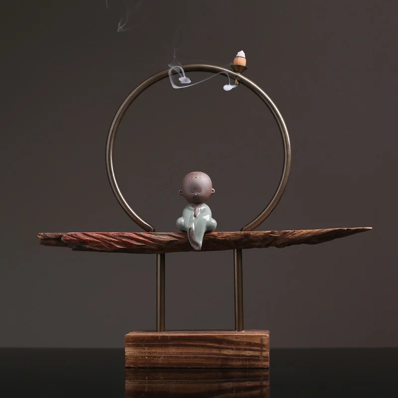 Курильница из сандалового дерева с деревянной основой|backflow incense burner|incense burnerincense