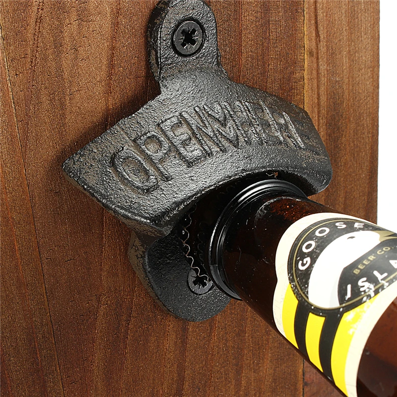 

Vintage Wall Bottle Opener Antique Iron Wall Mounted Bar Beer Glass Bottle Cap Opener Kitchen Tools Wall Decro Beer Cap Opener