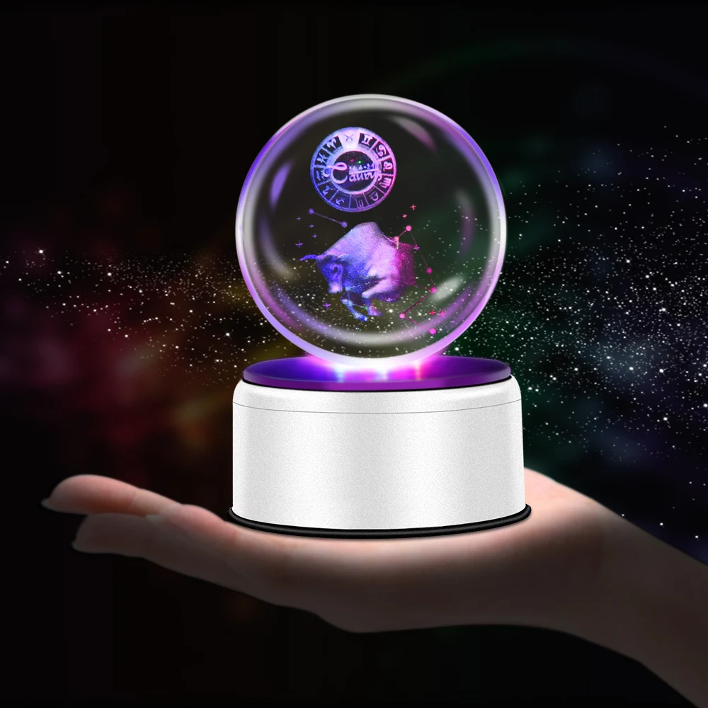 Хуэй Юань 12 Созвездие Телец 8 см Кристалл Pokeballs Новые экзотические лампы 3D