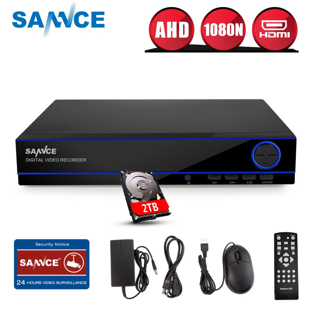 Система домашнего видеонаблюдения SANNCE 16 каналов 960 H DVR HDMI 1080N гибридный