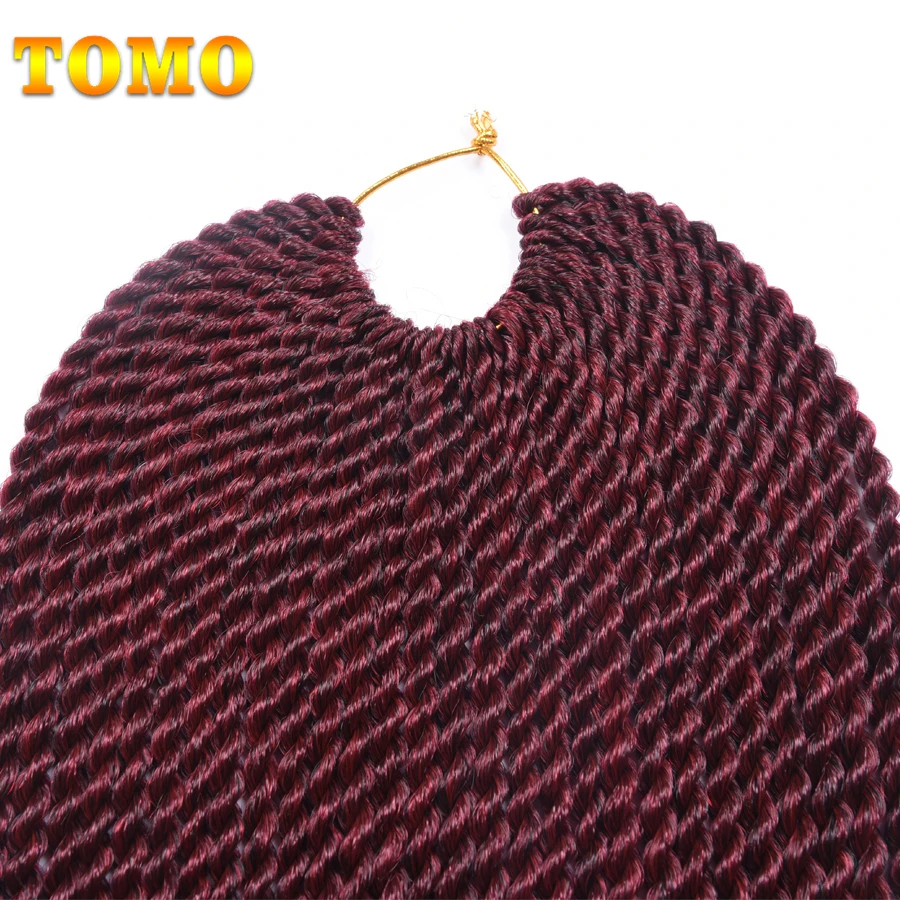TOMO волосы 30 корней/упаковка 1" 16" 1" 20" 2" омбре синтетические плетеные волосы для наращивания Сенегальские твист вязание крючком Косы черный красный