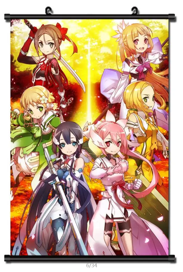 Японское аниме Yuuki Yuuna wa Yuusha de Aru Yuki sexy girl Yuna is a Hero домашний Декор настенный свиток