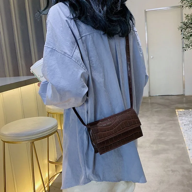 Женские сумки мессенджеры из каменной кожи маленькие через плечо для женщин