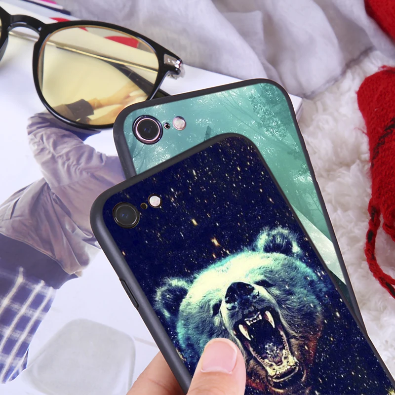 Tiger Leopard Phone Case for iphone7 8 Plus Luxury Soft Silicone Cover iPhone8 6 6s X XR XS Max TPU |