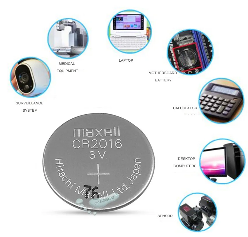 5 шт. оригинальный бренд maxell новый аккумулятор cr2016 3 в кнопки батареи для монет