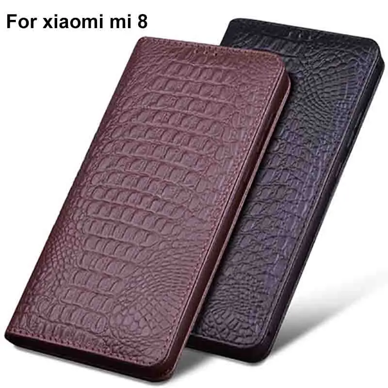 Натуральная кожа флип чехол для xiaomi mi 8 задняя крышка оболочка | Мобильные