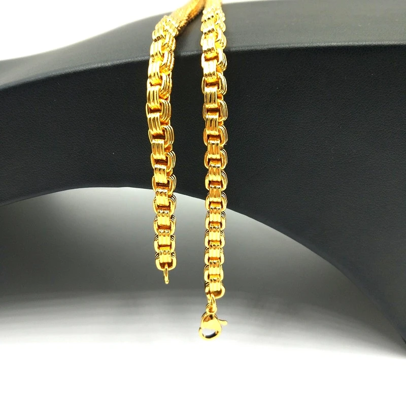 USENSET Box Chain Necklace Stainless Steel Jewelry Gold 5MM Width Chain Link Necklaces for Women Men Jewelry New YS22