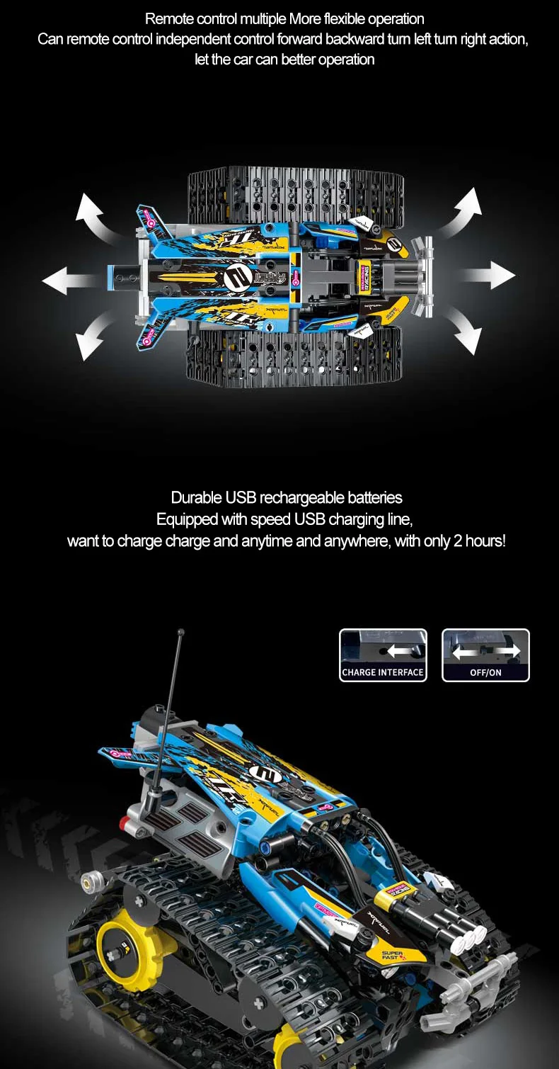 Форма KING 13032 13036 RC гоночный автомобиль приложение дистанционное управление гусеничный автомобиль строительные блоки Technic 42095 RC игрушки подарочные кубики