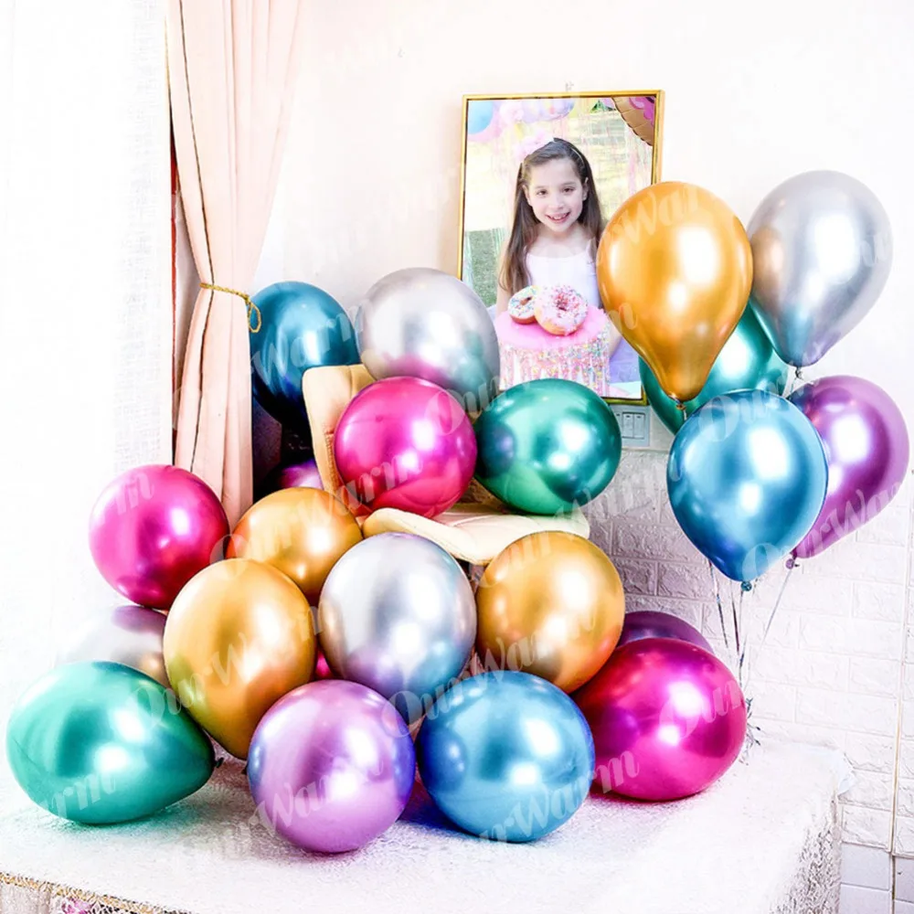 OurWarm металлический латексный шар 10 шт. свадебное украшение 12 дюймовый надувной