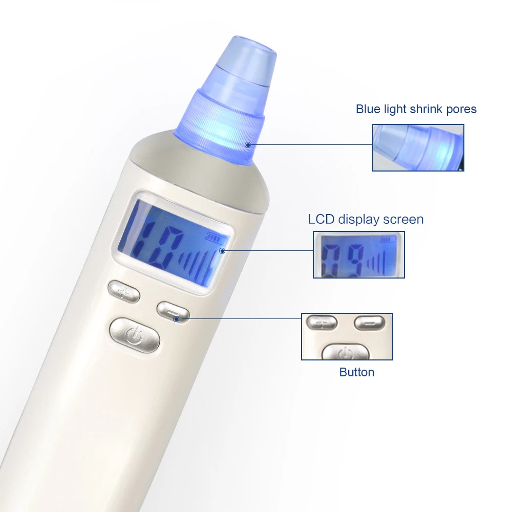 Лица очиститель пор Черноголовых RemovalUltrasonic вибрации лицо поры на носу Cleaner