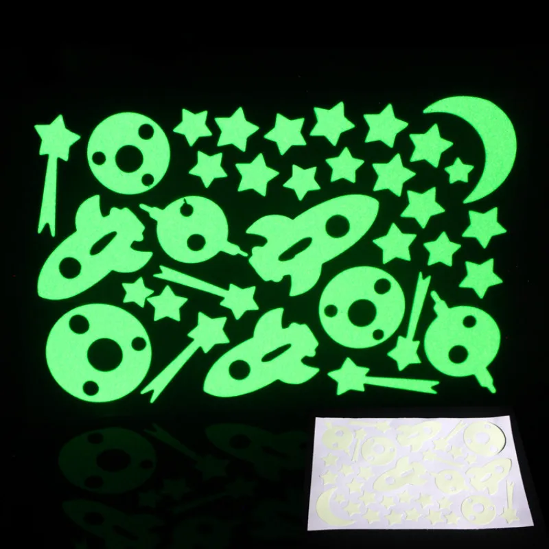 30/80PCS/sheet Luminous Moon Star Stickers Glow In The Dark for Baby Kids Bedroom Phone Case Decor Xmas Halloween Birthday Gift
