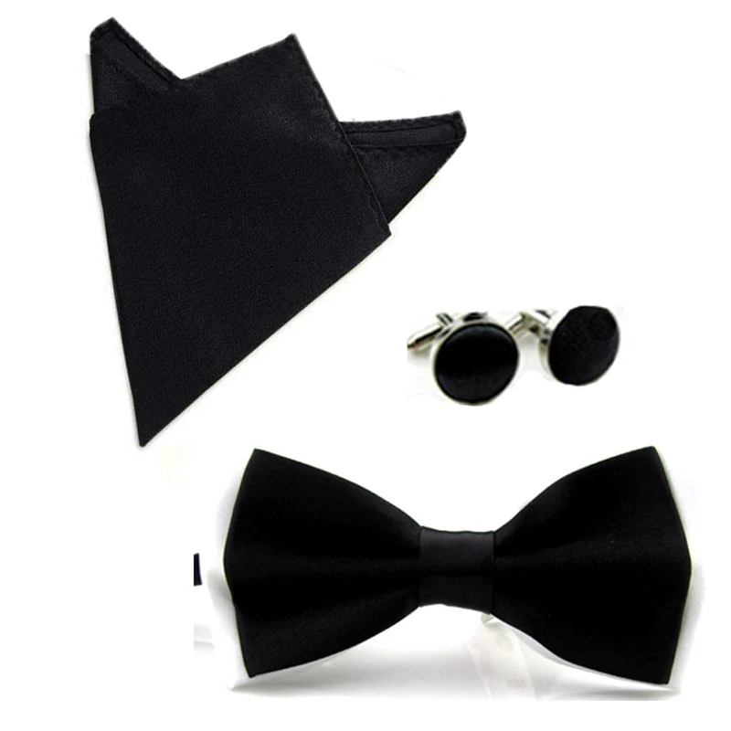 Мужской Атласный предварительно завязанный Галстук бабочка платок Карманный