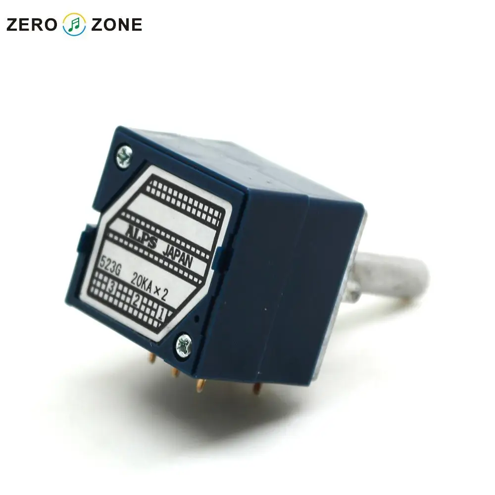 

ZEROZONE 1 шт. Япония ALPS 27 Тип синий потенциометр громкости 2X20K круглый вал
