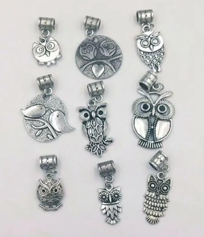 Винтажные металлические Смешанные Подвески в виде милой совы животных DIY