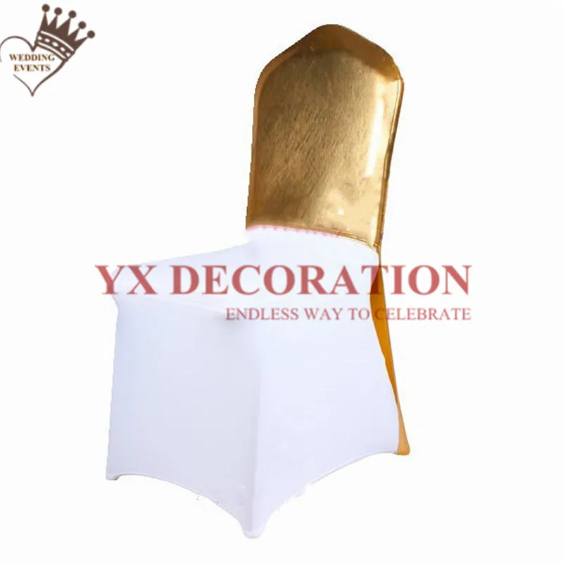 1 шт. бронзовая металлическая крышка стула капот для белого спандекса украшение