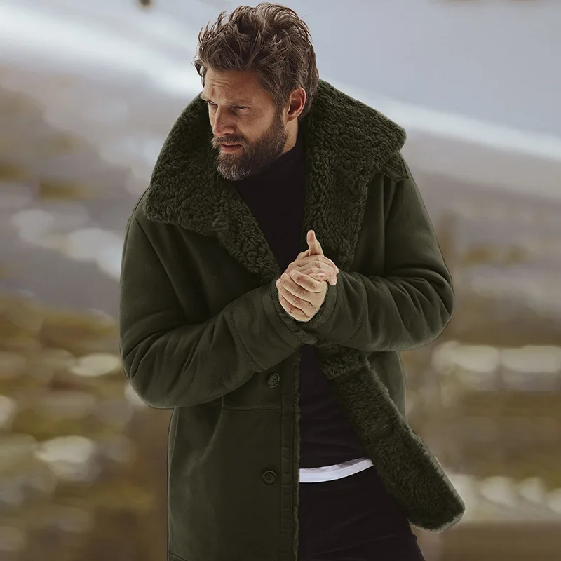 Thick Jacket Military Men Coats Clothes Fleece Warm Turn-Down Collar Hunter Cotton Streetwear Tactical Mens Bomber Jackets | Мужская