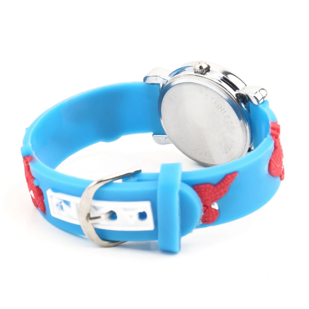 3D резиновый ремешок Детские часы Модные кварцевые наручные для мальчиков и