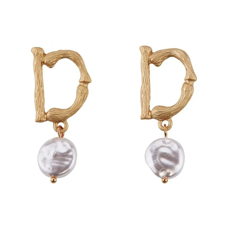 DoreenBeads, винтажные серьги-гвоздики с натуральным жемчугом для женщин, модные золотые металлические массивные серьги, ювелирные изделия, 1 пара