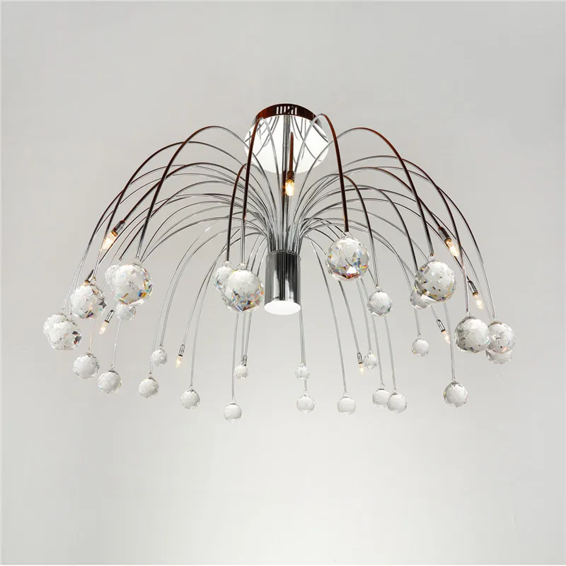 Современные Роскошные хрустальные 10 огней барабан форма фейерверка потолочный