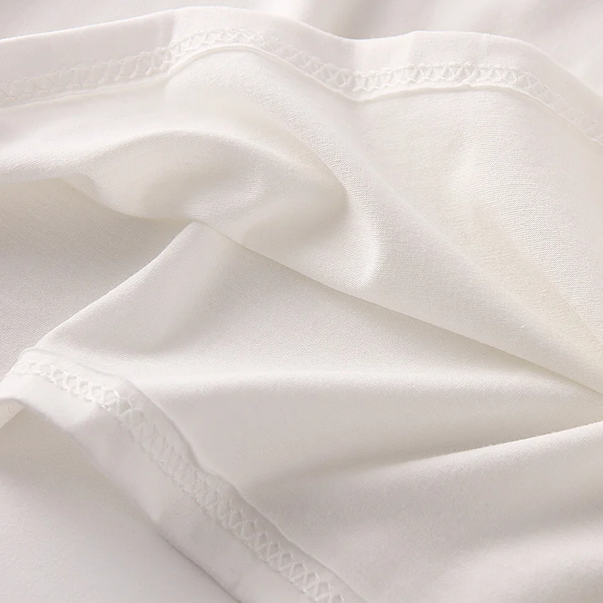 Женская хлопковая Футболка Zuolunoub бежево-белая Повседневная Свободная футболка с