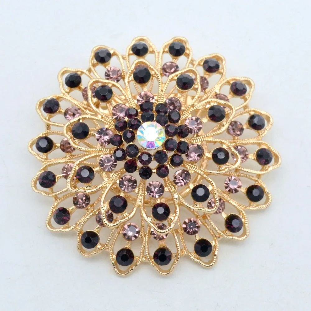 

Fashion Silver Plated Muticolor Pearl and Clear Rhinestone Crystal Brooch