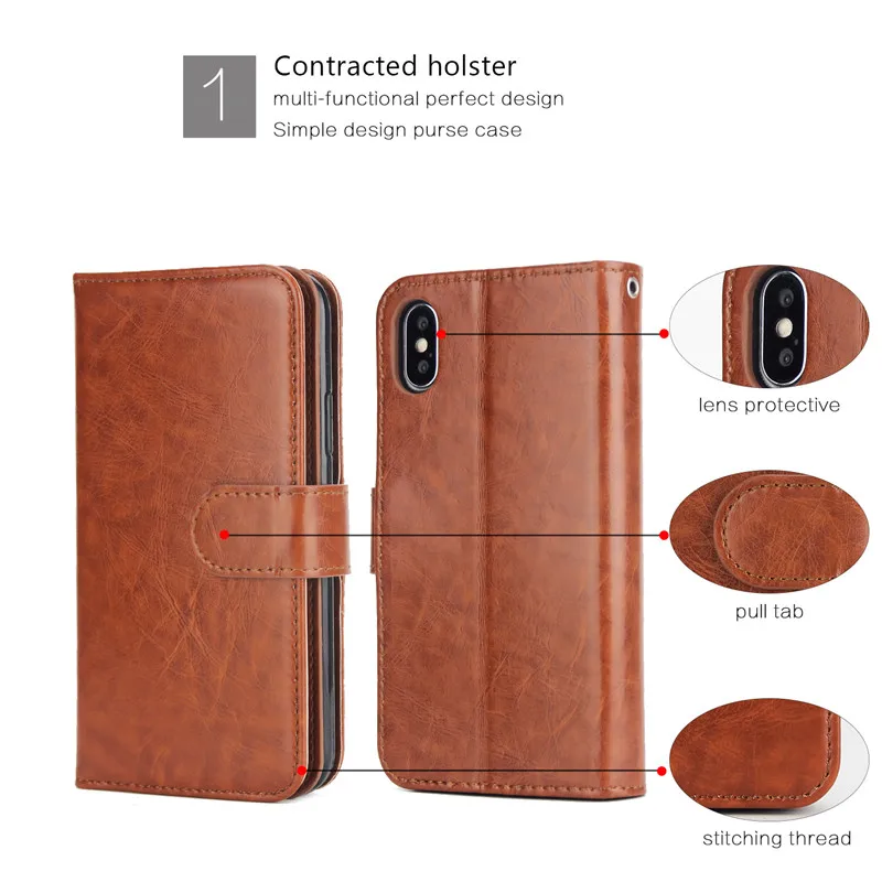 XS MAX XR Cases For Apple iPhone 5S 5SE 6 6S 7 8 Plus iPone X Flip Wallet XSmax 7Plus 8Plus 6Plus Case Leather Card Cover Etui | Мобильные