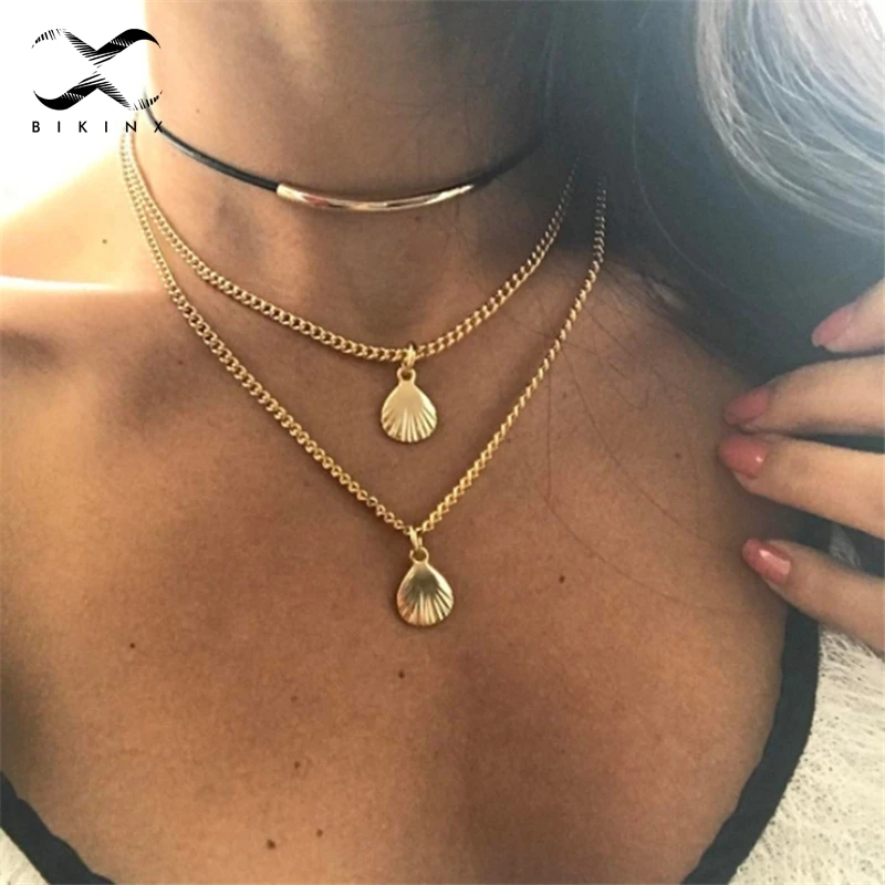 Bikinx Новинка модная цепочка колье золотистого цвета ювелирное изделие медный