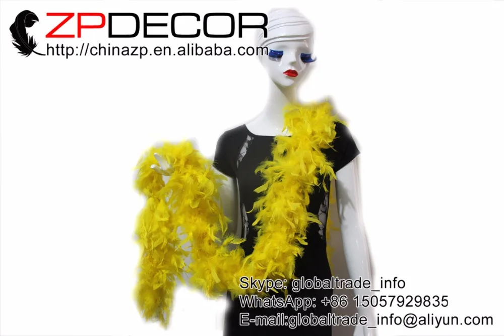 ZPDECOR перо 2 ярдов/партия 80 г пушистое и красивое боа желтое Chandelle товары Вечерние |