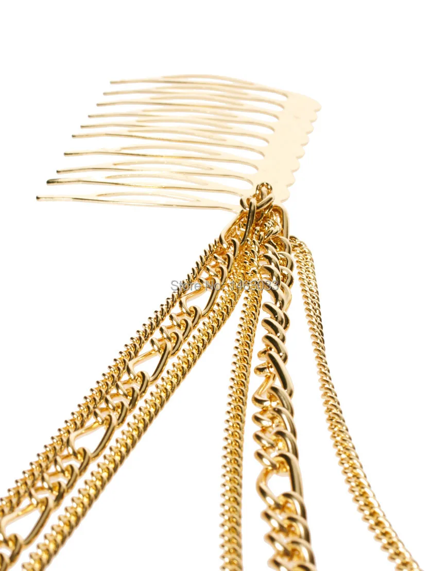 Gold Grecian Hair Comb Boho Head Pin Bohemian Accessories Women's Trendy Fashion Wedding Jewelry H0015 | Украшения и