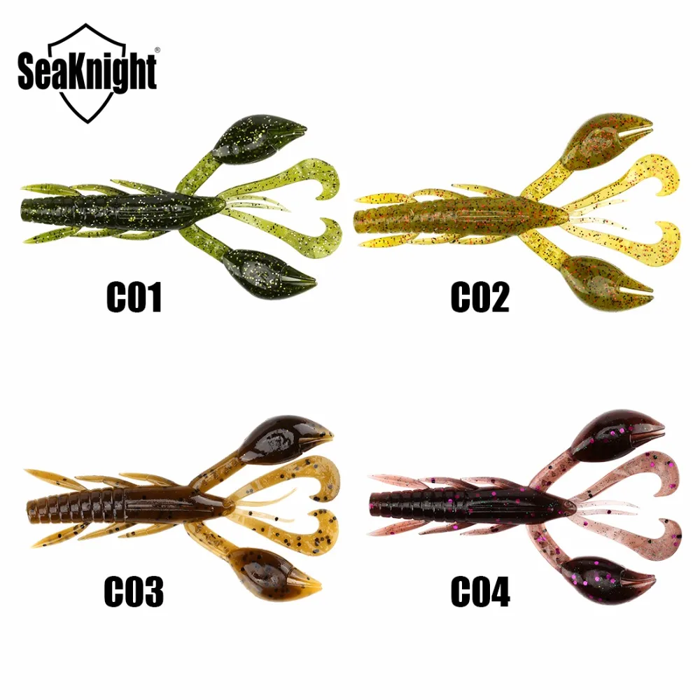 Seaknight SL019 24 шт. мягкие приманки для рыбалки 101,5 мм 4 в 10 г реалистичные искусственный Карп резиновые приманки мягкая креветка, австралийский окунь приманка