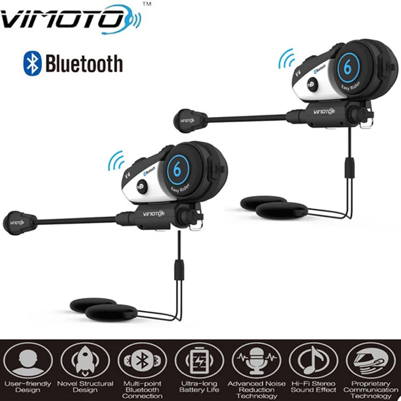 Easy Rider 2 шт. многофункциональные двухсторонние радиоприемники Vimoto V6 BT