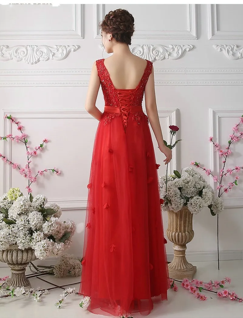Robe de soriee высокое качество 2017 длинные платья невесты v-образным вырезом тюль