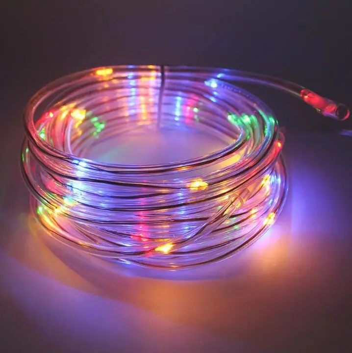 Multicolor 20 м 200 светодиодов с питанием от USB медная гирлянда 8 режимов прозрачная труба с удаленным крытым наружным Рождеством, садовое украшение - Испускаемый цвет: Multicolor