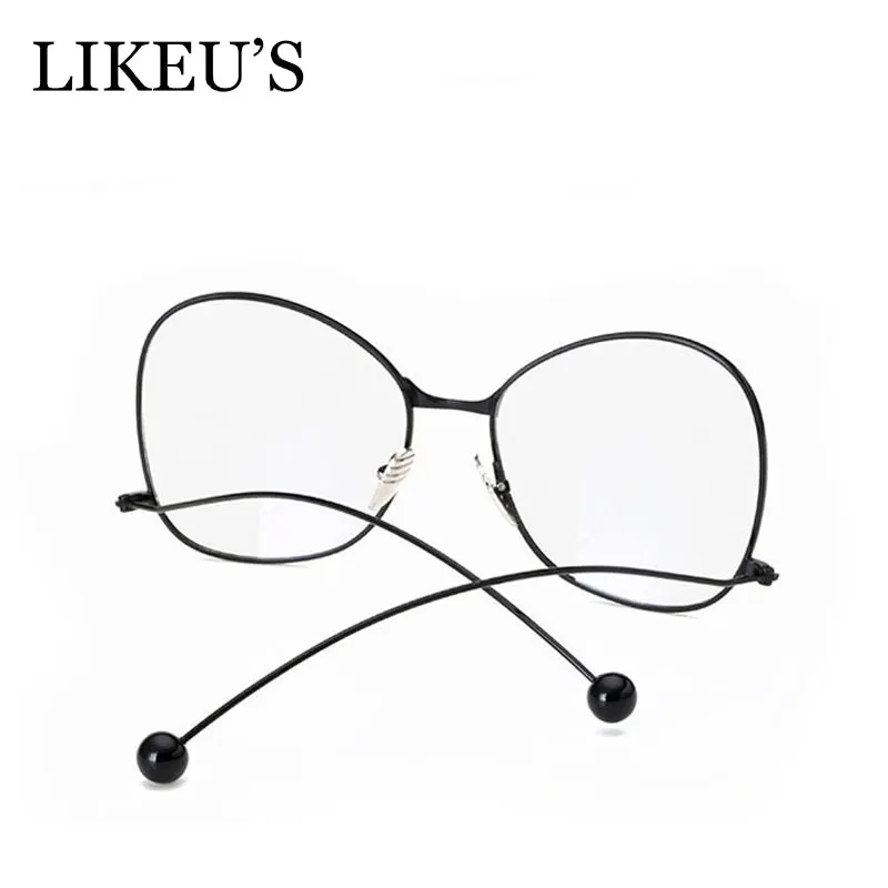 Женские большие очки LIKEU'S круглые с милыми прозрачными линзами брендовые