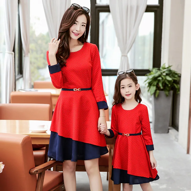 Модель 2019 года платья для мамы и дочки весеннее модное платье осенняя одежда |