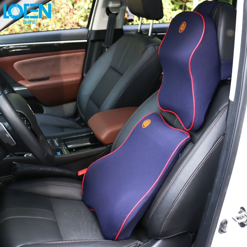 LOEN High Grade Space Memory Foam Car Lumbar Support Pillow Auto Neck Headrest Breathable Flax Cloth | Автомобили и мотоциклы
