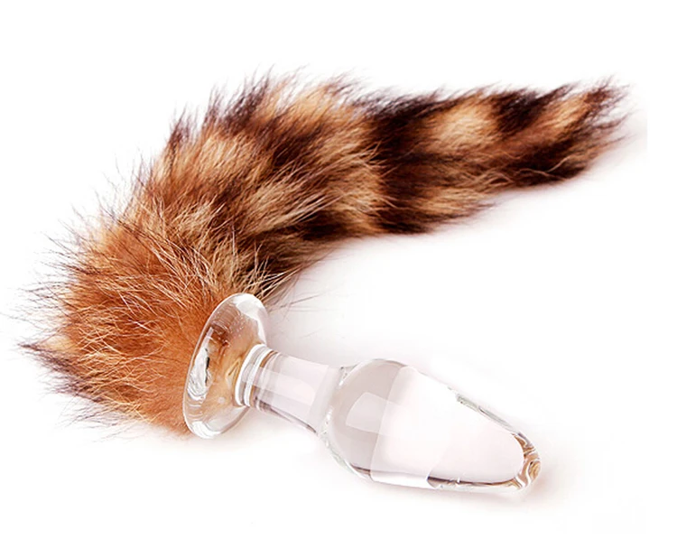 Hot Glass Anal Plug Tail FoxTail Big Beads Butt Raccon Dildo Sex Toys for Men and Woman Products |